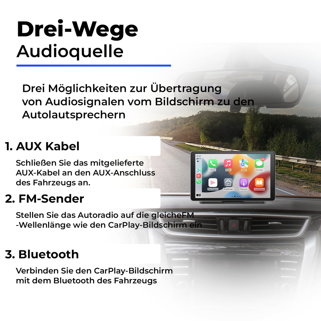 CarMe CarPlay Screen, Three Audio Options